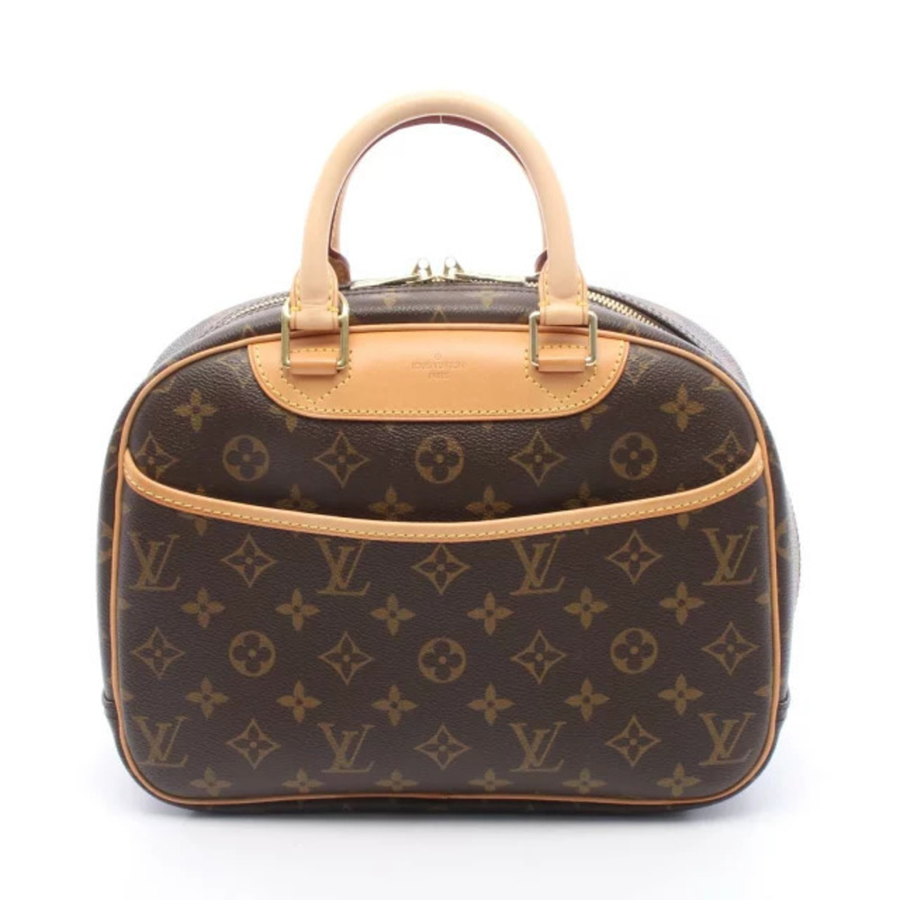 Louis Vuitton Trouville Handbag Canvas Leather Monogram Brown